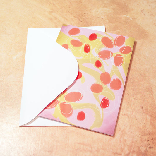 Abstract Pink Flowers Greeting Card