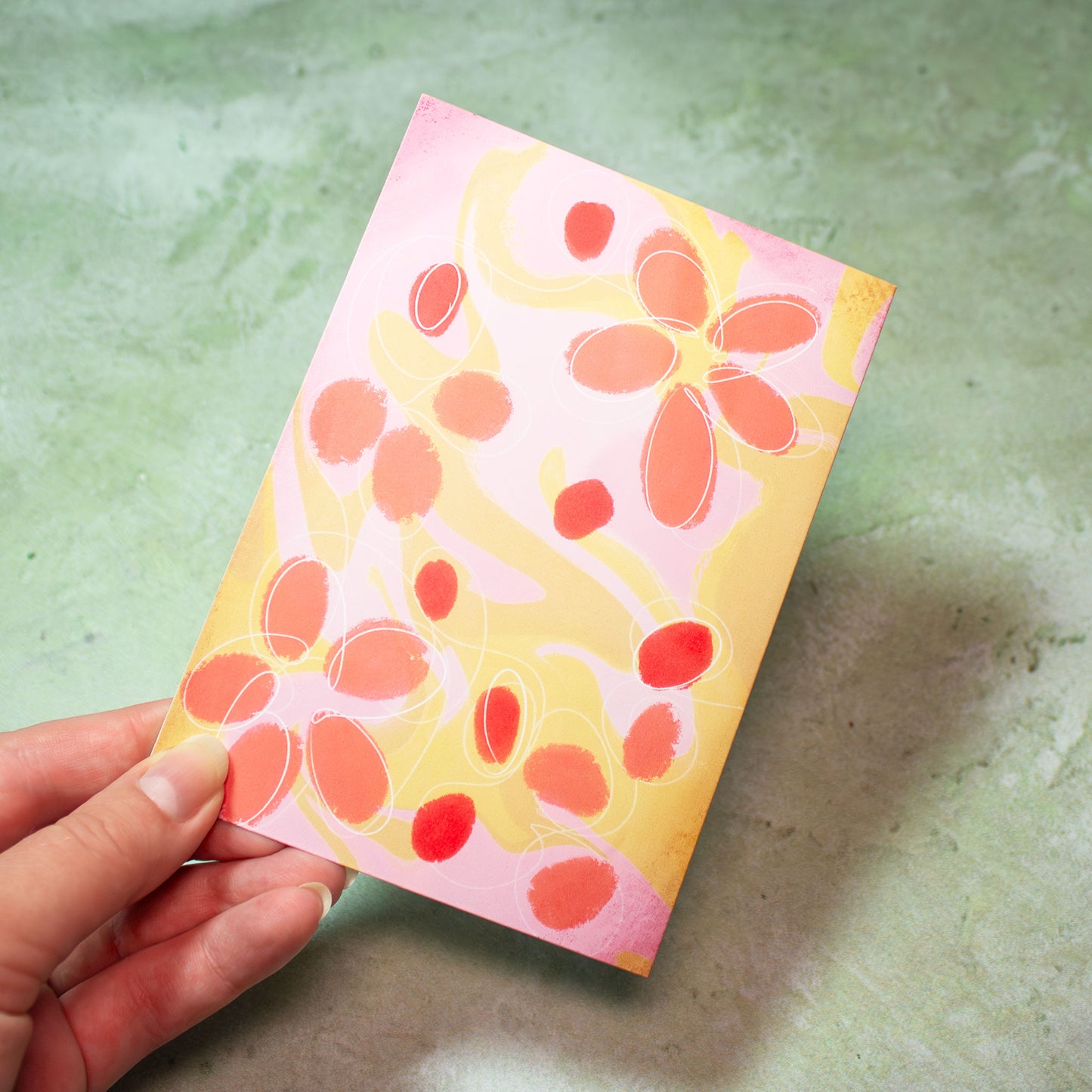 Abstract Pink Flowers Greeting Card