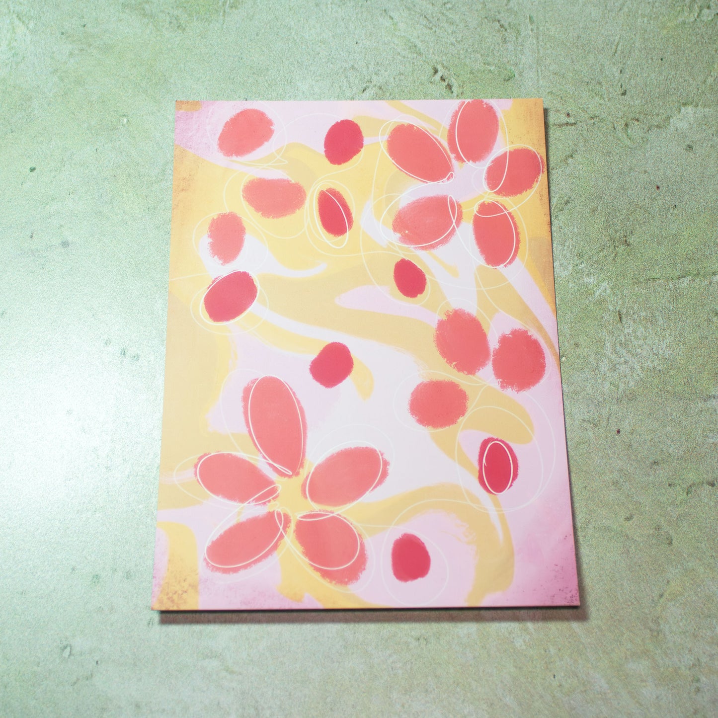Pink Abstract Flowers Art Print