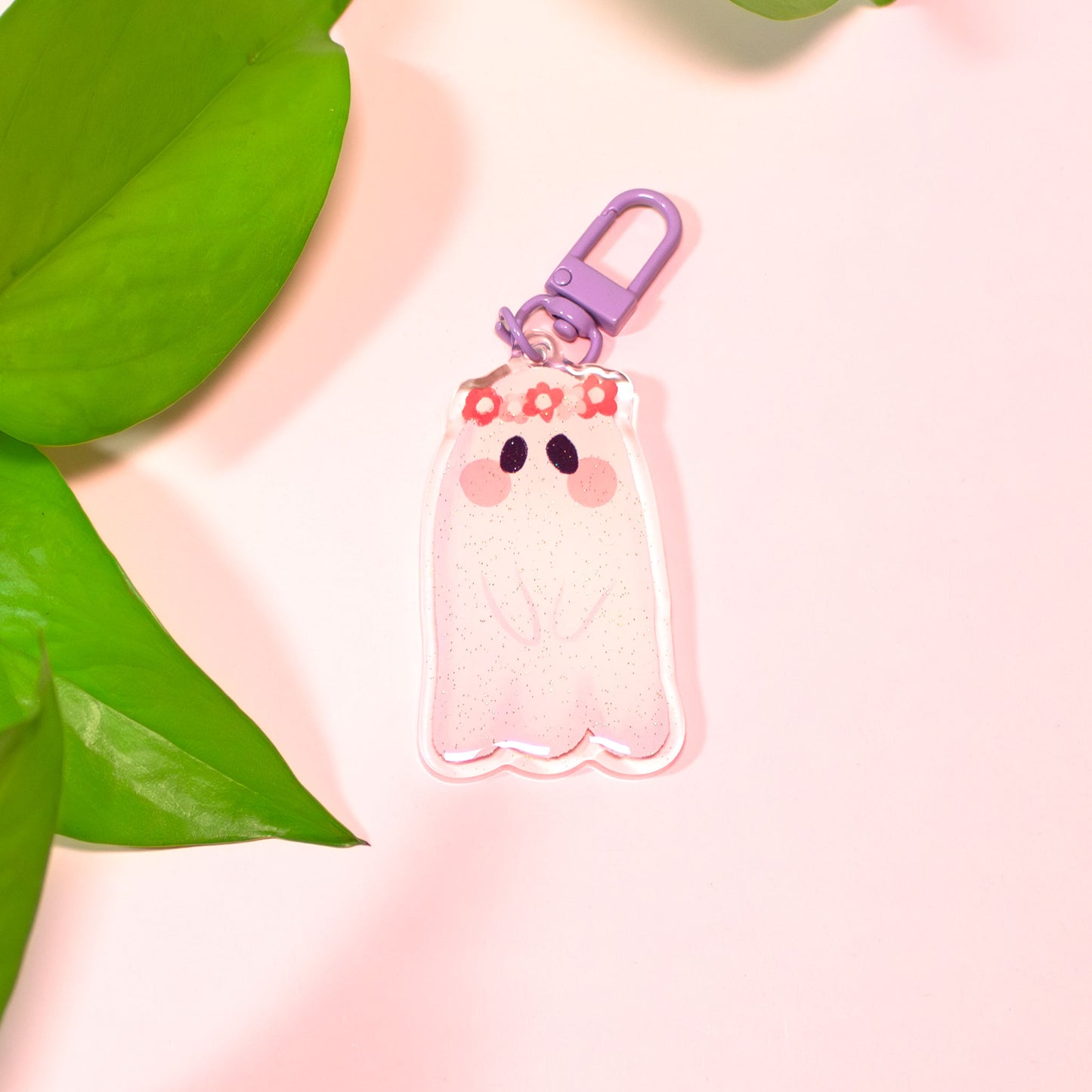 Flower Ghost Keychains
