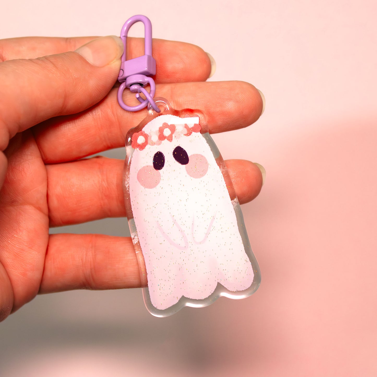 Flower Ghost Keychains