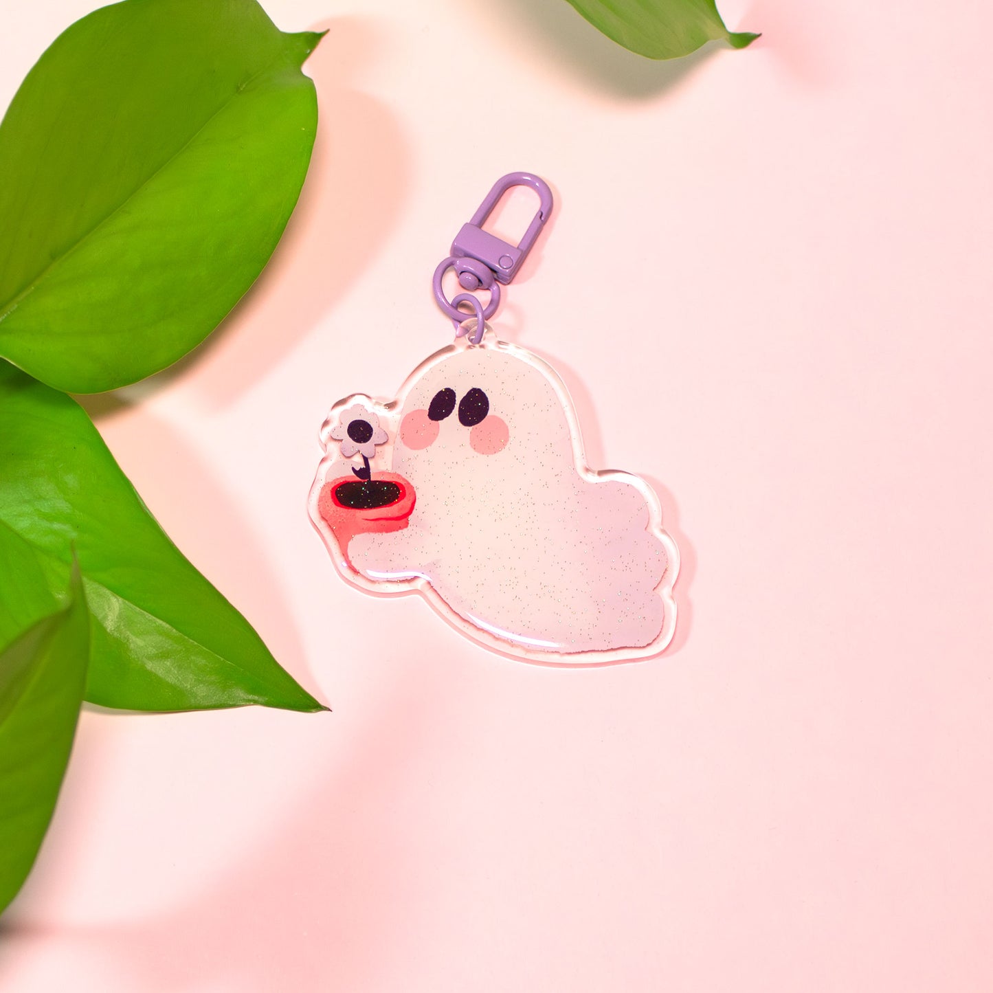 Flower Ghost Keychains