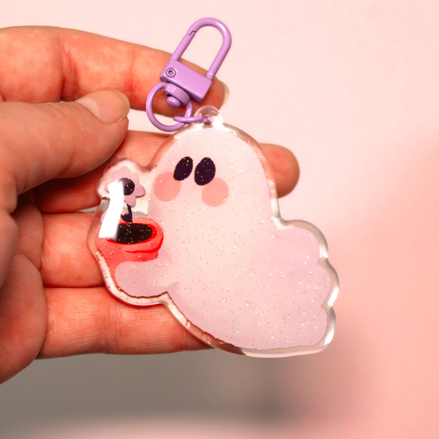 Flower Ghost Keychains
