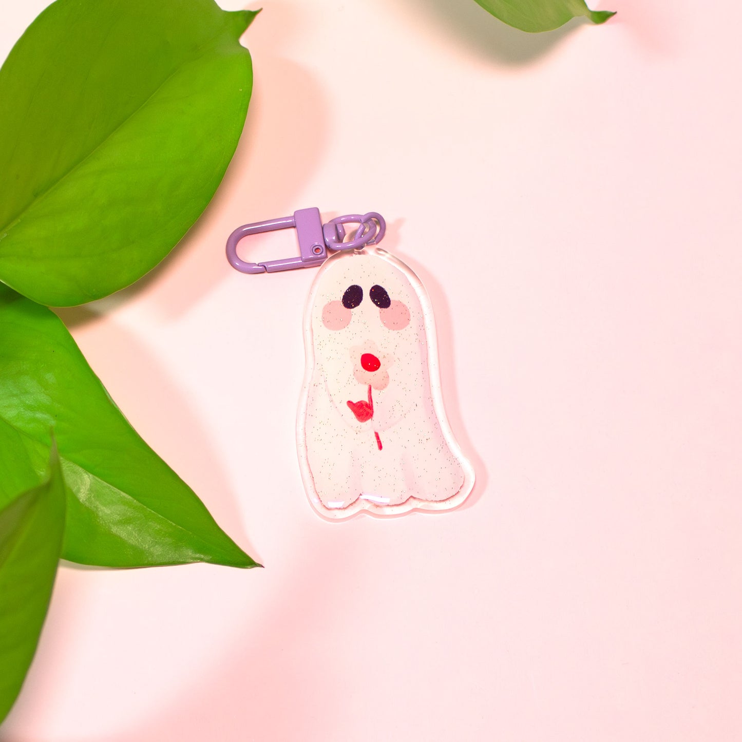 Flower Ghost Keychains
