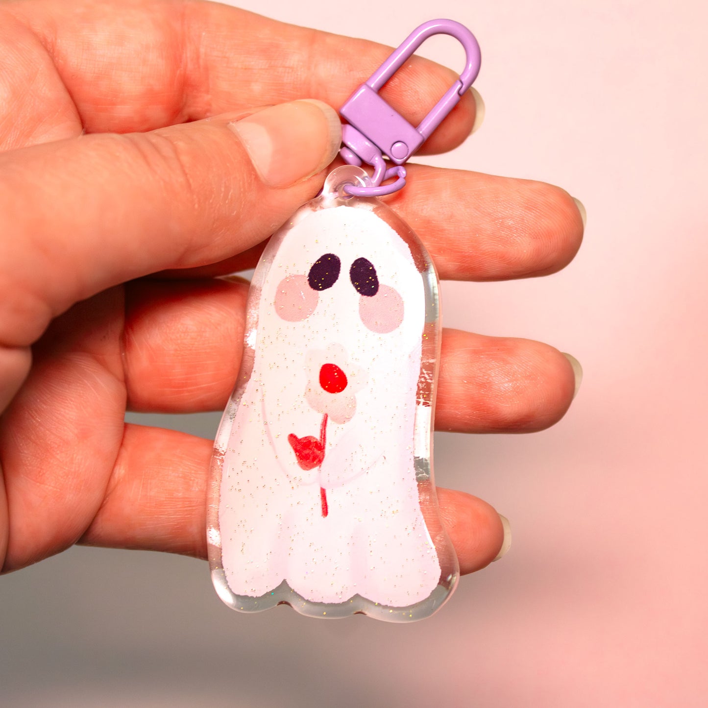 Flower Ghost Keychains