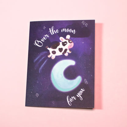Over the Moon For You Greeting Card